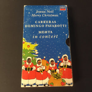 Carreras - Domingo - Pavarotti / Mehta Concert - Joyeux Noël / Merry Christmas - Cassette VHS Tape - Musique de Noël