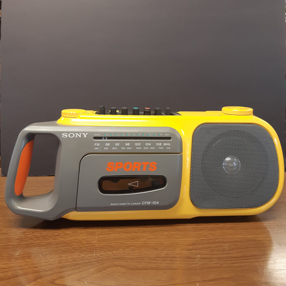 Radio Cassette Enregistreur Portatif Jaune SONY SPORTS RADIO CASSETTE CORDER CFM-104 Yellow