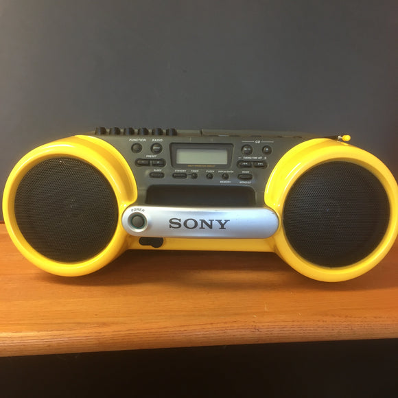 CD Radio Cassette-corder - SONY SPORTS CFD-980 ESP Water Resistant - JAUNE / YELLOW - Vintage 80's