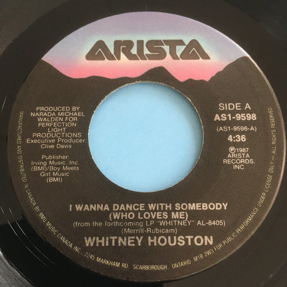 WHITNEY HOUSTON - I wanna dance with somebody (who loves me) - (Original 1987) / AS1-9598 / Canada - 45 tours/rpm