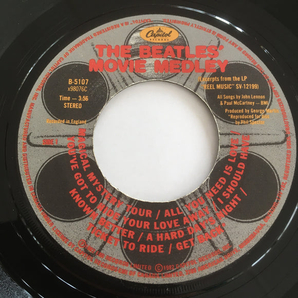THE BEATLES - Movie Medley (Original 1982) / B-5107 / Canada - 45 tours/rpm 7
