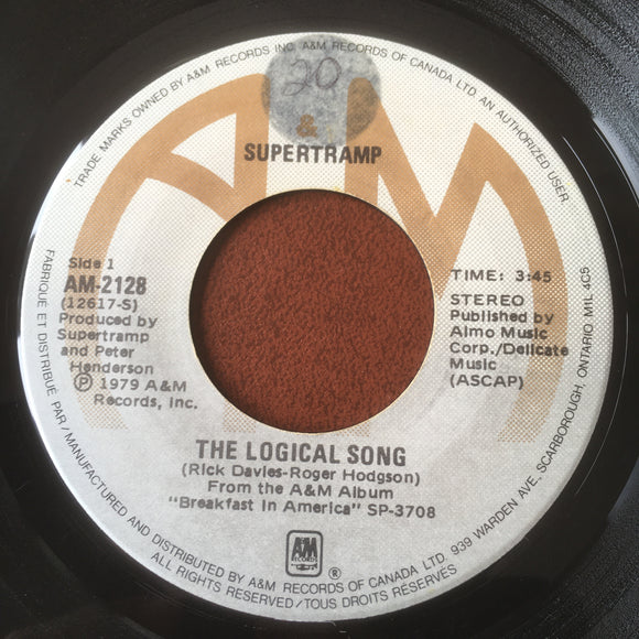SUPERTRAMP - The logical song (Original 1979) / AM-2128 / Canada - 45 tours/rpm 7