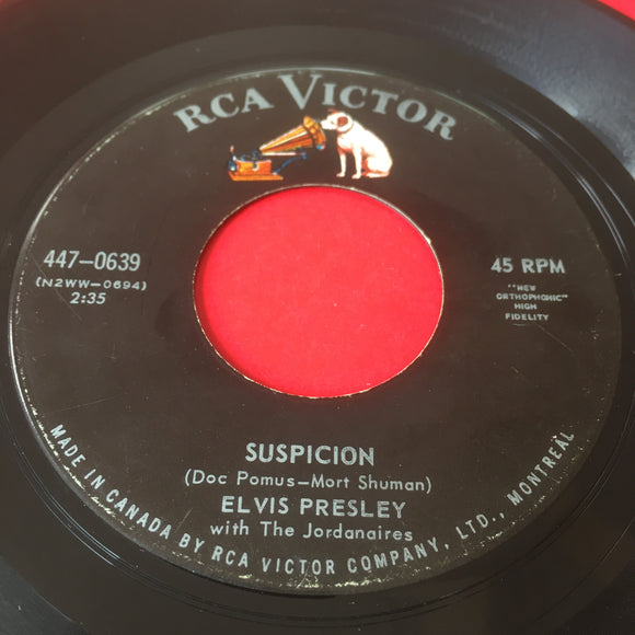 ELVIS PRESLEY - Suspicion (original 1964) / 447-0639 / Canada - 45 tours/rpm 7